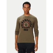 Aeronautica Militare Majica z dolgimi rokavi 262TS2570UJ00641 Khaki Regular Fit