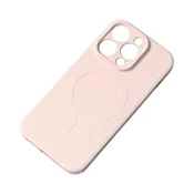 HURTEL Silikonski ovitek, združljiv z MagSafe, za iPhone 15 Plus - kremne barve