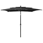 Vrtni suncobran s LED svjetlima 400 cm terakota