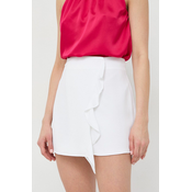 Suknja Armani Exchange boja: bijela, mini, širi se prema dolje