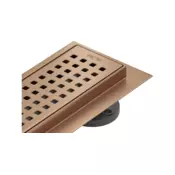 Mexen Flat 360° M08 vrtljivi linearni odtok 80 cm, brušeni baker - 1C25080-40