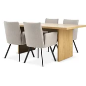 MUNKEBY D180 sto topao hrast + 4 GJESING bež/crna