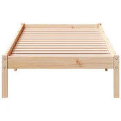 shumee vidaXL Raztegljiva postelja brez vzmetnice, 90x220 cm, masivni borov les