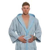 Interkontakt Moški kopalni plašč s kapuco 07 Blue Grey M