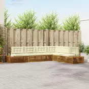 Set vanjskih sofa s jastukom 6 Komad Prirodna i krem