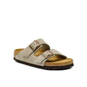 Birkenstock za ženske. 951303 Usnjeni sandali Arizona v sivem odtenku (37), Ravna stran, Priložnostno, Taupe