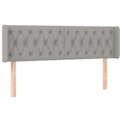 Vidaxl Vzglavje z ušesi svetlo sivo 147x16x78/88 cm blago