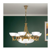 Orion LU 1689/6+3 - Luster na lancu ROCCA 9xE27/60W/230V precnika 75 cm bronza/bela