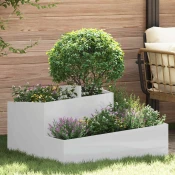 Vrtna saksija Srebrno 80 x 80 x 50 cm Cinkani celik