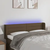 LED uzglavlje tamnosmede 147x16x78/88 cm od tkanine