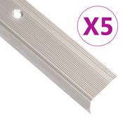 vidaXL Obrobe za stopnice L-oblike 5 kosov aluminij 90 cm barva penine