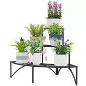 Homestar Stojalo za rastline 3 nivoji 87x60x60 cm črno