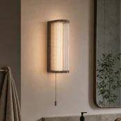 Searchlight LED-stenna svetilka Rue, bronasta, IP44, kovina, steklo, 3.000 K - Kopalnica - bronasta, prosojna