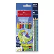 FABER CASTELL Drvene bojice1/10 grip dinosaurus + 3 grip metallic 201545