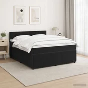 vidaXL Postelja boxspring z vzmetnico Črna 160 x 200 cm Žamet