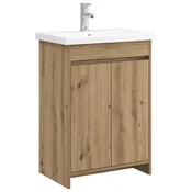 Vidaxl Komplet pohištva za kopalnico Artisan hrast 61 x 40 x 84,5 cm