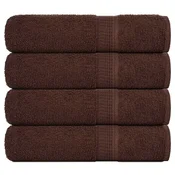 Vidaxl vidaXL Brisače za roke, 4 kosi, rjave, 50 x 100 cm, 100 % bombaž
