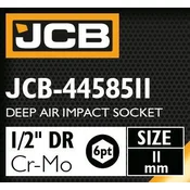JCB DUBOKI UDARNI NASTAVAK 1/2 Cr-Mo 6-kutni 11 mm NASTAVNI KLJUC