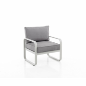 Svetlo siv kovinski vrtni fotelj Ischia – Tomasucci