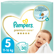 Pampers Premium Care plenice, vel. 5, 11 kg–16 kg, 30 kosov