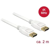 DELOCK Delock DisplayPort priključni kabel DisplayPort vtič\, DisplayPort vtič 2.00 m bela 84877 pozlačeni konektorji DisplayPort kabel, (20419333)