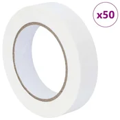 Vidaxl Maskirni trakovi za slikarje 50 kos Bela 25 mm x 50 m Papir