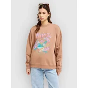 Roxy Lineup Oversized Crew Sweater brownie