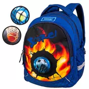 Studentski ruksak Target, plavi, s natpisom SCORE, ljepljiva lopta na cicak
