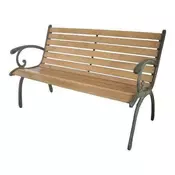 eoshop Vrtna klop z naslonom 123x54x77 cm, lito železo/borov les