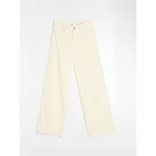 Sinsay - Wide-leg mid waist farmerke sa dekorativnim pletenicom na nogavici - nude džins