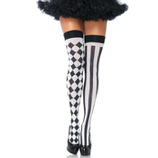 Leg Avenue Harlequin Thigh Highs 6120 Black & White