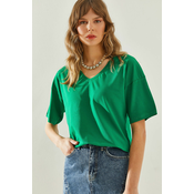 Bianco Lucci Womens V-Neck Short Sleeve Basic T-Shirt