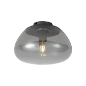 Dizajnerska stropna svetilka Gunmetal z dimljenim steklom - Giselle