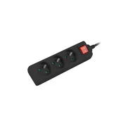 shumee Podaljšek Lanberg 3m črne barve 3x 230V PL, s stikalom, kabel iz masivnega bakra
