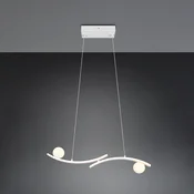 Trio Lighting LED viseča svetilka Napoli, bela mat, dolžina 82 cm, kovina, CCT - Dnevna soba/jedilnica - Sodobni - bel mat