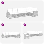 vidaXL vidaXL Vrtna sedežna garnitura 6 pcs Črna in krem bela poli ratan, (5000271408)