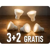 V-TAC GU10 LED žarnica 6W, 445lm, 110°, zatemnljiva, 3+2 gratis! Barva světla: Topla bela