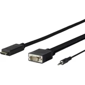 shumee Vivolink PROHDMI VGA5 HDMI-VGA adapter 5 m + zvok črne barve
