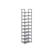 Songmics Obešalnik za čevlje 10 nivojev 45x28x173 cm siv