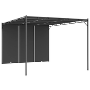VIDAXL vrtni paviljon s stransko zaveso (4x3x2,25m), antraciten