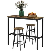 Homestar Komplet barskih miz 3-delni 105x40x90 cm rjave barve