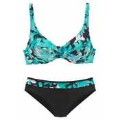 PETITE FLEUR Bikini  turkizna / črna / bela