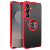 AVIZAR Ovitek za Galaxy S25 FE, dvomaterialna zaščita z magnetnim obročkom za podporo, Rdeča, (5000190500)