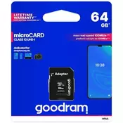 GoodRam Karta memorije Goodram M1AA-0640R12 (64GB; Class 10; + adapter)