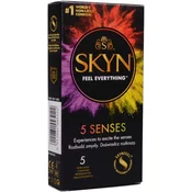 SKYN 5 Senses - mešanica kondomov brez lateksa (5 kosov)