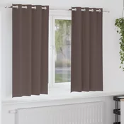 vidaXL Zavese z zavesami 2 pcs Temno rjava 175 x 140 cm Poliester