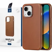 Dux Ducis Naples ovitek za iPhone 14 Plus, usnjen, MagSafe, rjav
