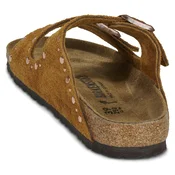 Birkenstock natikači z ravnim podplatom ženski semišasti