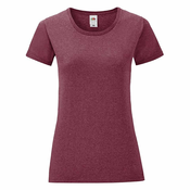 Iconic Burgundy Womens T-shirt in combed cotton Fruit of the Loom