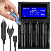 DEXXER univerzalni 12-220V LCD polnilnik za 4 polnilne bater